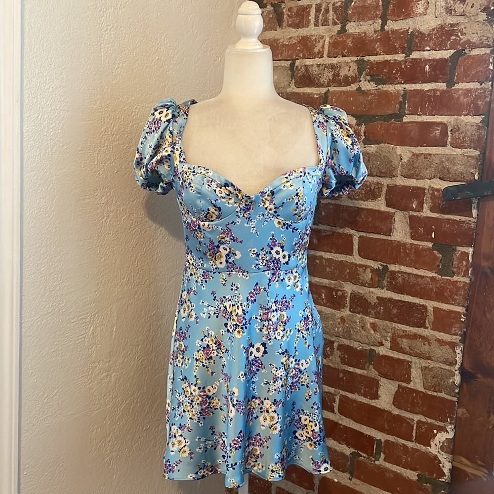 ZARA - SATIN EFFECT PRINT DRESS